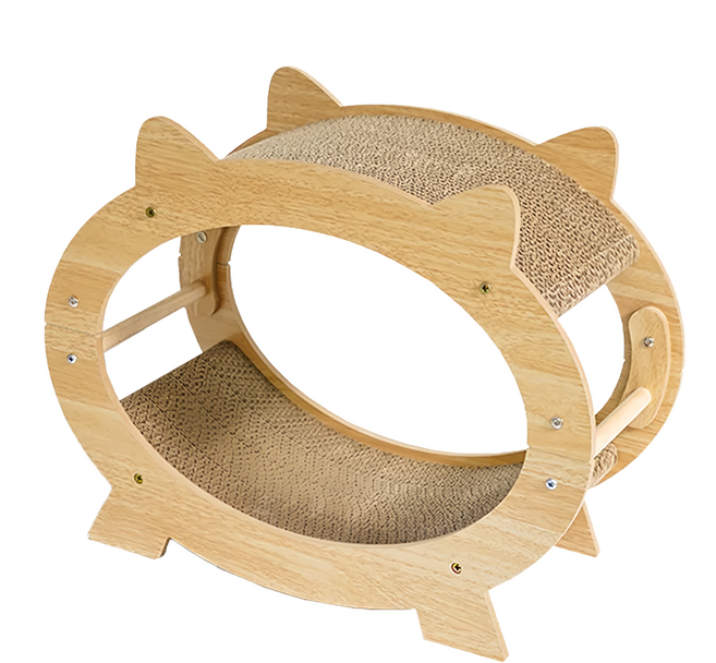 T.N.A. 悠遊 迷你電視機造型貓抓窩 瓦楞紙 密度板, 迷你電視機 原木色, 1個