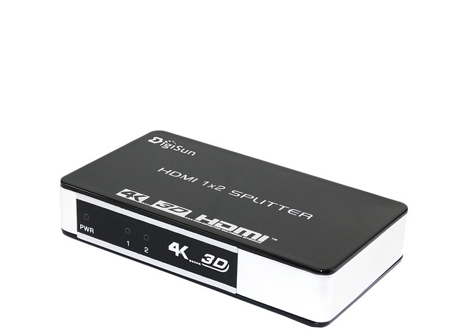 DigiSun 得揚 VH712Z 4K2K HDMI一入二出影音分配器, 黑色 + 白色, 1入
