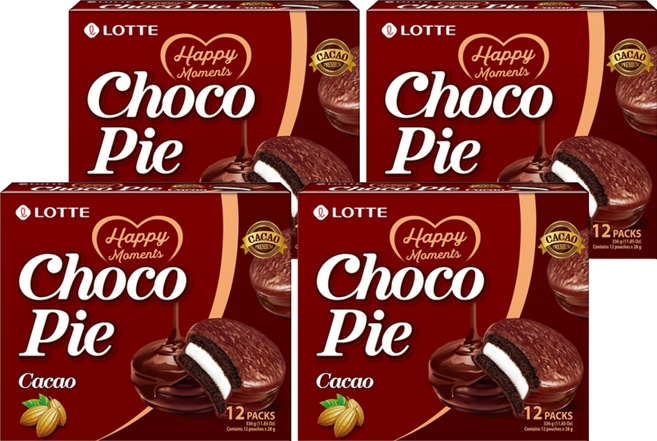 LOTTE 樂天 黑巧克力派 濃郁巧克力包裹柔軟蛋糕 夾心棉花糖