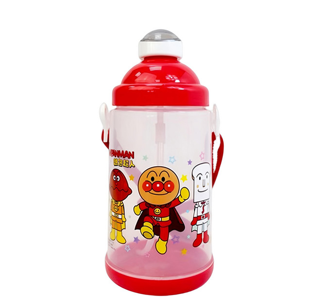 ANPANMAN 麵包超人 PP彈跳水壺, Red, 650ml, 1個