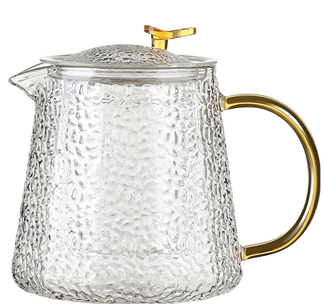 Jasmine’s Kitchen 小茉廚房 錘紋玻璃茶壺 加厚玻璃, 透明色, 600ml, 1個