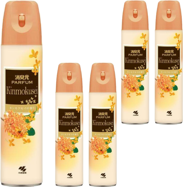 日本 KOBAYASHI 小林製藥 消臭元PARFUM 浴室除臭噴霧劑 桂花香, 280ml, 5瓶