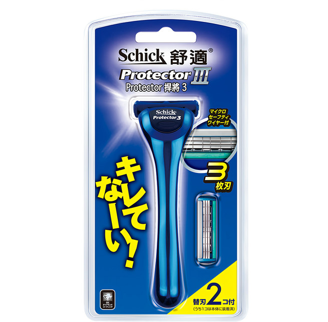 Schick 舒適牌 捍將3刮鬍刀 1刀把2刀片, 1支, 1組