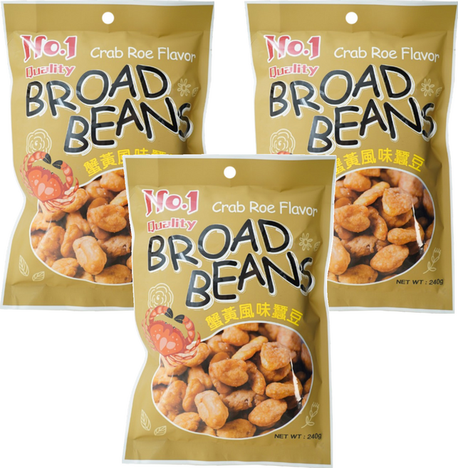 NO.1 蟹黃風味蠶豆, 240g, 3包