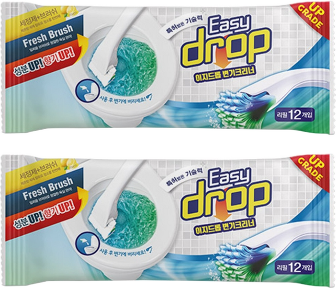 Easy drop 不沾手拋棄式馬桶刷替換刷頭 補充包 12入, 白色, 2包