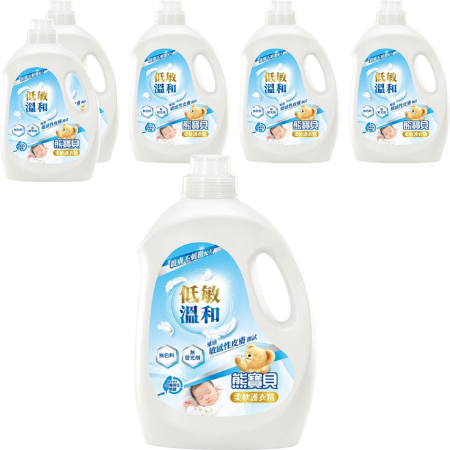 Snuggle 熊寶貝 柔軟護衣精 7合1護衣 柔軟舒適 去除靜電 含消臭成分, 3.2L, 6桶