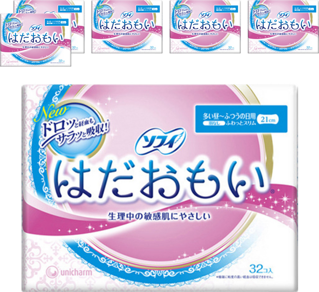 SOFY 蘇菲 日本原裝進口 敏感肌衛生棉 日用量多 無翼型, 21cm, 32片, 6包