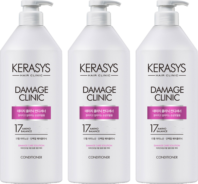 KERASYS 可瑞絲 Damage Clinic 植萃系抗損護髮素 極重損款, 3瓶