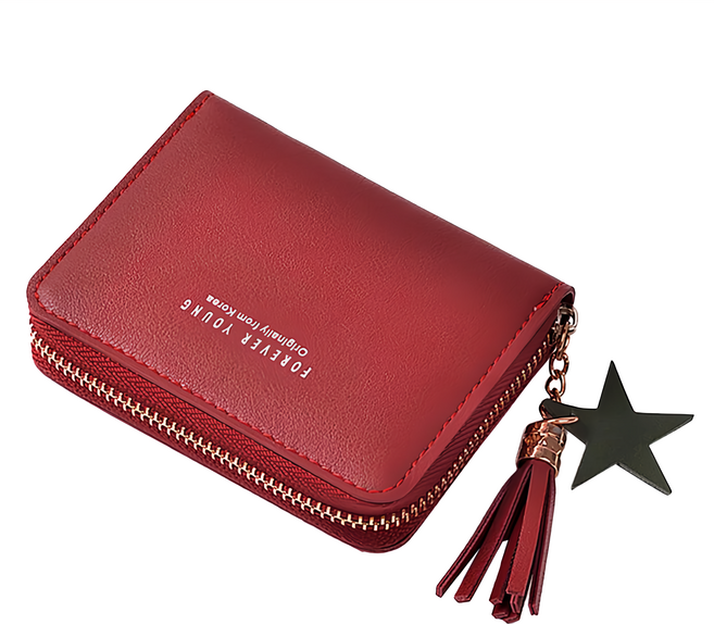 FOREVER YOUNG 韓版星星流蘇錢包 五金拉鏈 內部拉鏈袋 精緻裝飾