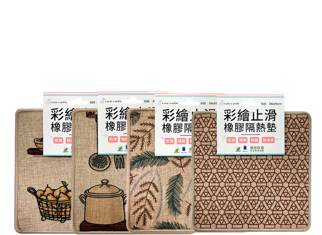 PATTO RABBIT 百特兔 彩繪止滑橡膠隔熱墊, 淺咖啡色, 1個