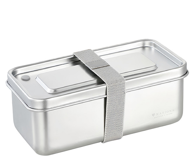 MASIONS 美心 頂級304不鏽鋼密封防漏分隔便當盒 可微波 1380ml, 1個, 銀色