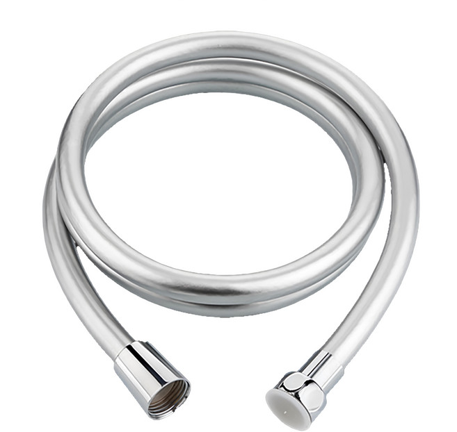 WIDE VIEW PVC銀離子抗菌五層加厚防爆防纏繞沐浴軟管 耐用防打結, 2m, 銀色