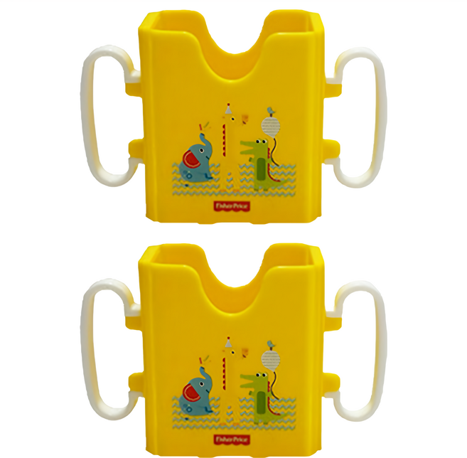 fisher-price 費雪 摺疊學習杯架, 黃色, 2個