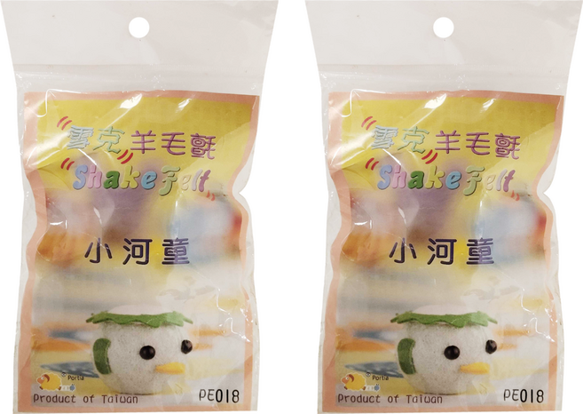 台灣敏愛 羊毛氈套件 DIY手工藝材料包 2組, 小河童 多色