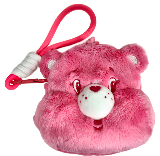 Care Bears 彩虹熊 立體可提可掛收納包 絨布材質, 14cm, 粉色, 1個