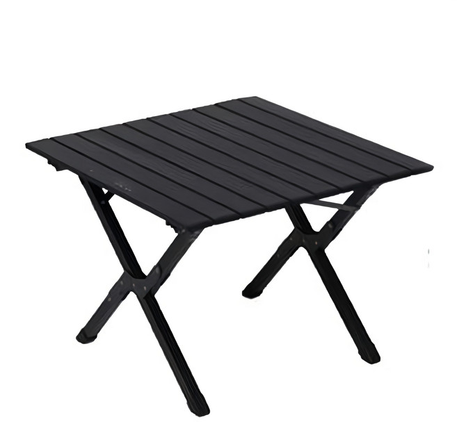 理享家 高碳鋼加厚折疊戶外露營桌 摺疊桌, 黑色