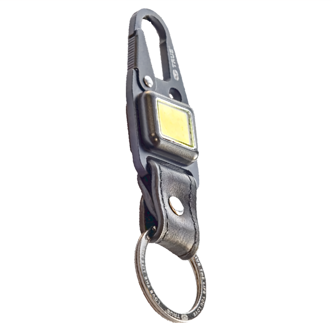 TRUE UTILITY 英國多功能充電型LED鈕扣燈鑰匙圈CLIPLITE 17 x 6 x 3cm, 黑色, 1個