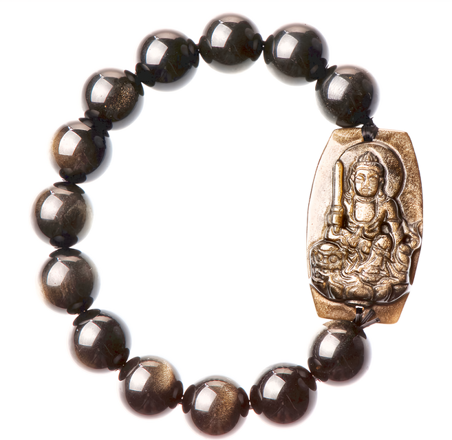 財神小舖 生肖兔 文殊菩薩 本命佛 金曜石手鍊 12mm 13顆