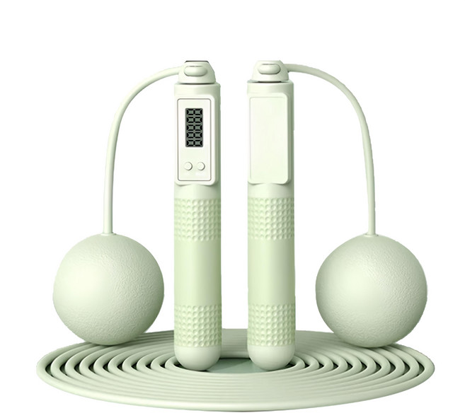 ANTIAN 智能計數跳繩 無繩有繩設計 橡膠包膠設計 夜視高清大屏, 綠色, 1組