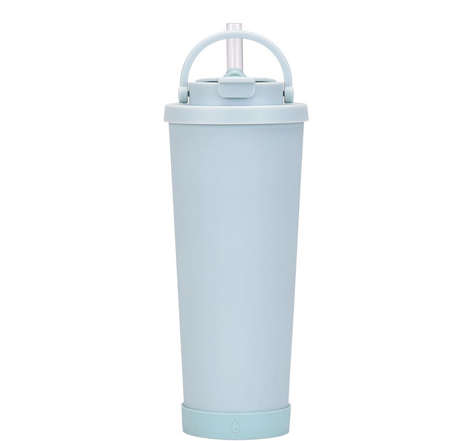 不鏽鋼保溫珍奶杯 陶瓷內膽 附吸管 薄荷綠 830ml, 1入, 830