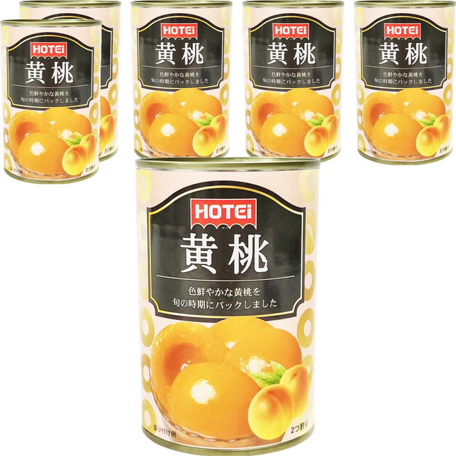 HOTEi 豪德黃桃罐, 425g, 6罐