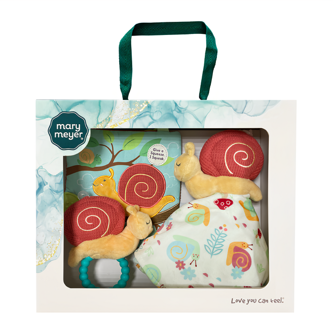 Mary Meyer 蜜兒 臻藏禮盒 Set (手搖鈴、安撫巾、沙沙紙), 吉比小蝸牛, 1盒