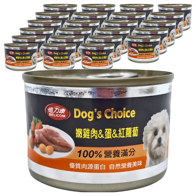 BELICOM 倍力康 1歲以上狗罐 A184, 嫩雞肉 + 蛋 + 紅蘿蔔, 160g, 24罐