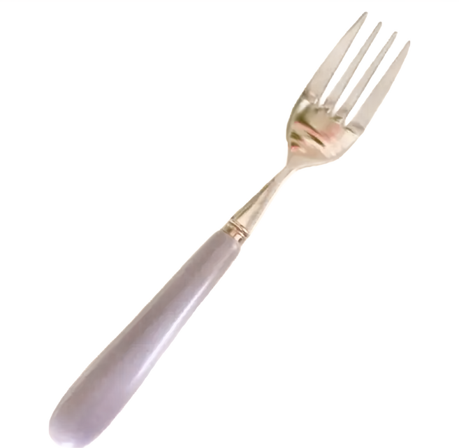 沐慕家居 陶瓷餐具不銹鋼叉子 17cm, 芋紫色, 2支