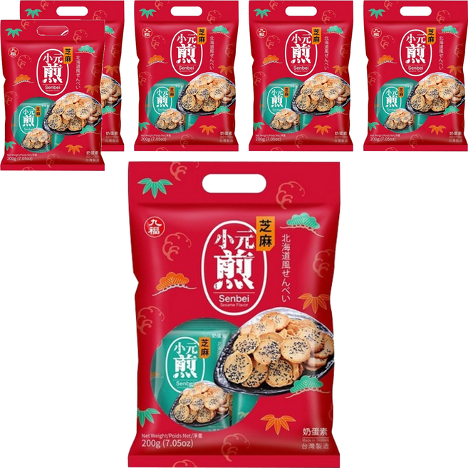 九福 芝麻小元煎 蛋奶素, 200g, 6袋