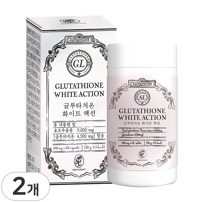 스킨라이트 고함량 글루타치온 다이렉트 화이트 (글루타치온 순함량 4500mg), 60정, 2개