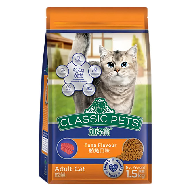 CLASSIC PETS 加好寶 成貓用 乾糧, 鮪魚口味, 1.5kg, 1袋