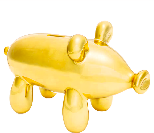 MADE BY HUMANS 閃光小豬存錢筒, 金色, 1個
