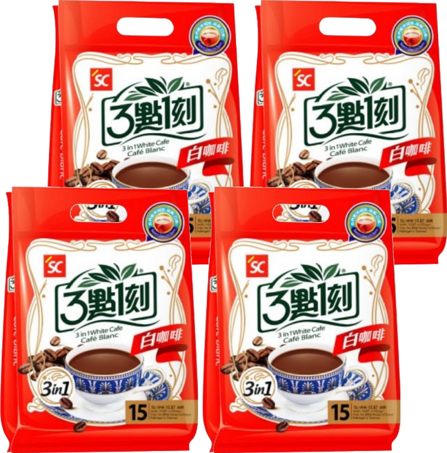 3點1刻 3合1白咖啡, 30g, 15包, 4袋