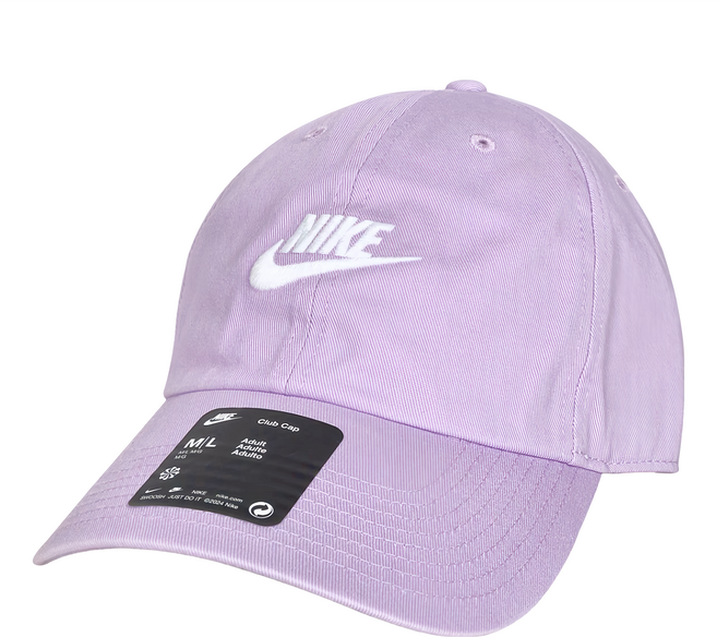 NIKE 耐吉 運動帽 FB5368-511, 馬卡龍紫 + 白色, 1個