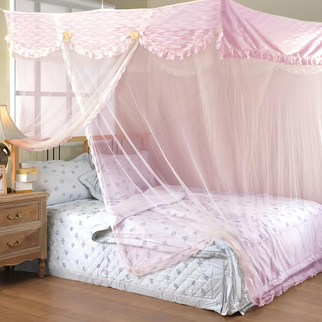 Cotton Field 棉花田傢飾 潘朵拉單人刺繡蚊帳 100%聚酯纖維, 粉色