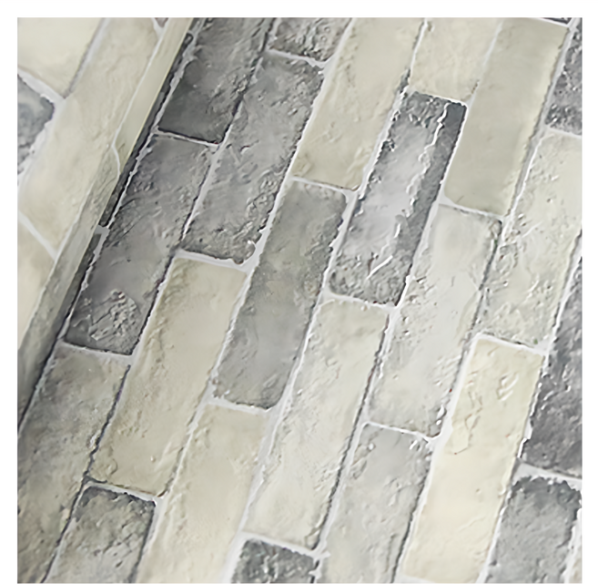 WA. WALL ART 防水自黏壁紙, 仿真磚紋 青灰磚