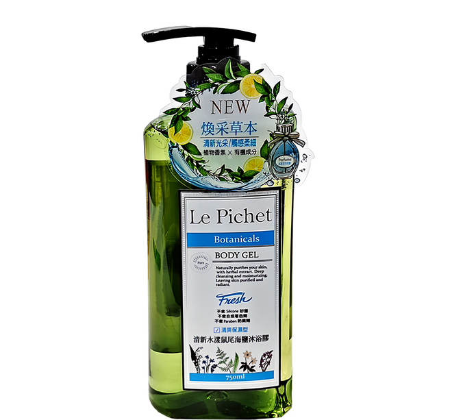 Le Pichet 髮職人 清新水漾鼠尾海鹽沐浴膠, 750ml, 1瓶