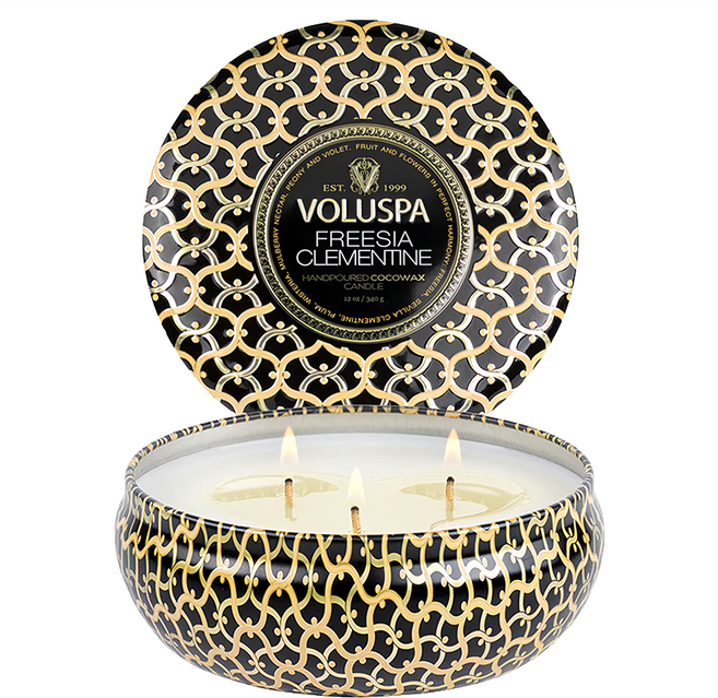 VOLUSPA 3芯錫蠟燭 12oz, 柑橘小蒼蘭, 340g, 1個