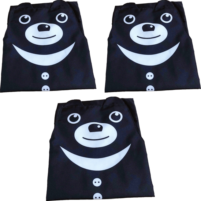 熊圓 台灣黑熊圍裙 尺寸72x80cm, 黑色, 3件