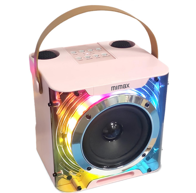 mimax 米覓 無線行動K哥音箱 Live-3D 16.8 x 15.5 x 14.8cm 櫻花粉 原廠保固, 1個