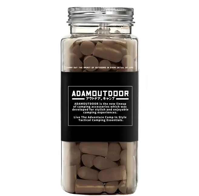 ADAMOUTDOOR 彈型拋棄式降噪隔音耳塞 120顆 SNR38dB NRR31 dB, 沙色, 1罐