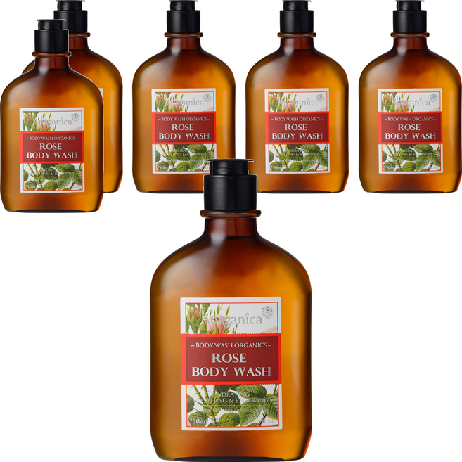 Ausganica 頂級有機保加利亞奧圖玫瑰精油沐浴露, 250ml, 6瓶