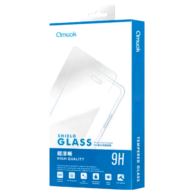 amuok 艾默克 高清滿版玻璃貼 9H鋼化保護膜 超清晰, 1個