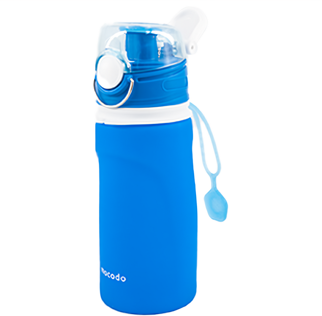 MOCODO 伴佳家 矽膠環保捲捲水壺, 550ml, 1個, 藍色