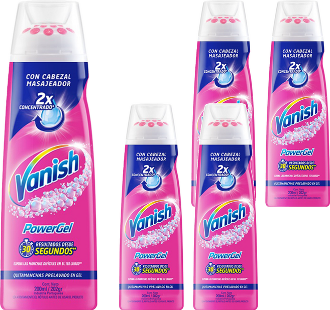 Vanish 漬無蹤 碧蓮第二代 衣物去漬凝膠, 200ml, 5瓶