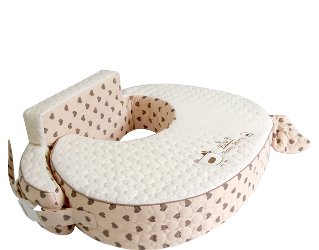 Baby Story 哺乳靠墊 尺寸 61x48x19 公分, 米色+白色, 棉布