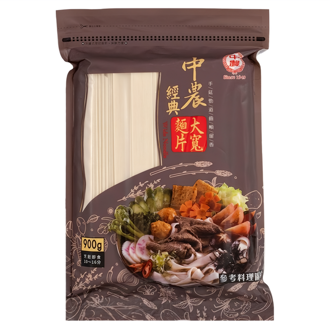 中農粉絲 經典大寬麵片, 900g, 1包