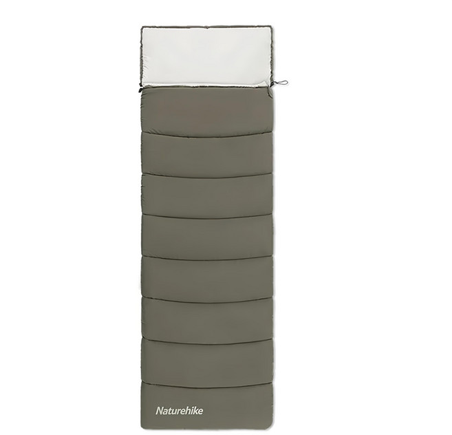 Naturehike 挪客 靈動信封帶帽棉睡袋 LD150 春亞紡 桃皮絨 中空棉 CNK2300SD016, 墨鳶, 1個