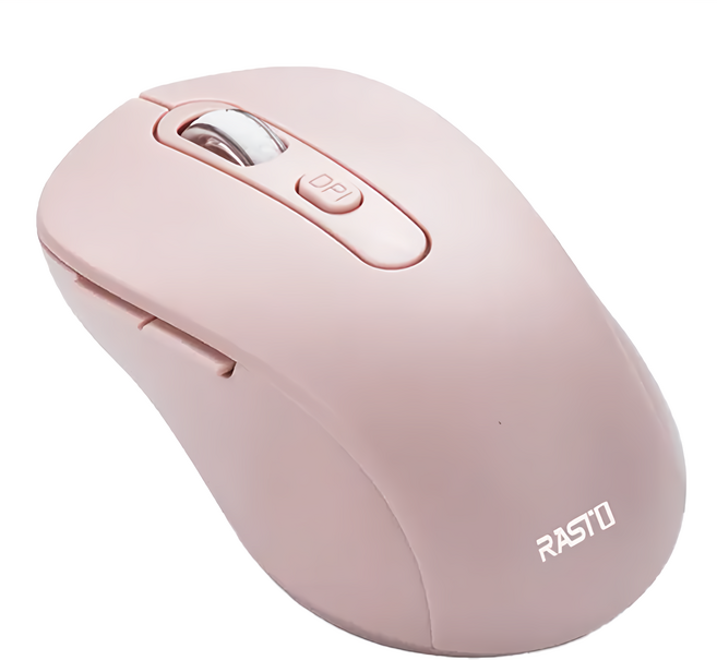 RASTO RM13 六鍵式超靜音無線滑鼠, R-PCA013, 粉色
