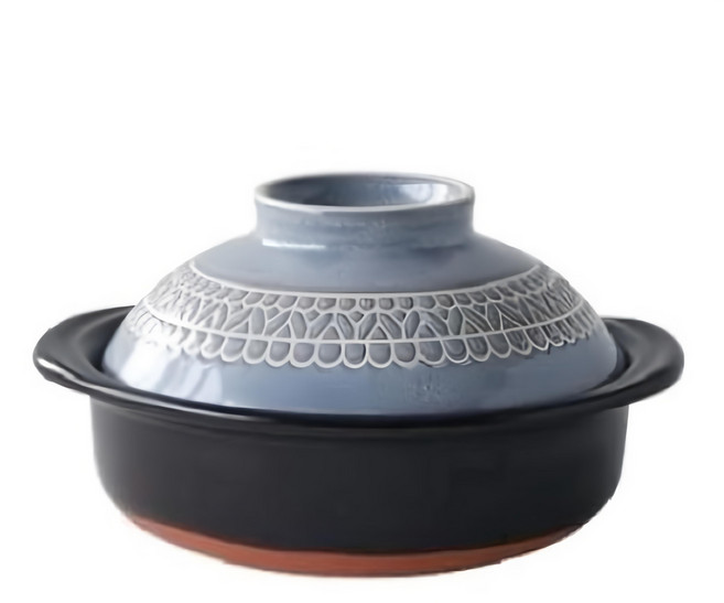 SAJI 佐治陶器 1人食土鍋 蕾絲紋款, 18.5cm, 1個